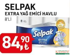 SELPAK EXTRA YAĞ EMİCİ KAĞIT HAVLU 8'Lİ SELPAK EXTRA YAĞ EMİCİ KAĞIT HAVLU 8'Lİ